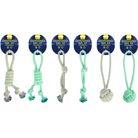 Smart Choice Glow In The Dark Rope Dog Toy 36cm Assorted