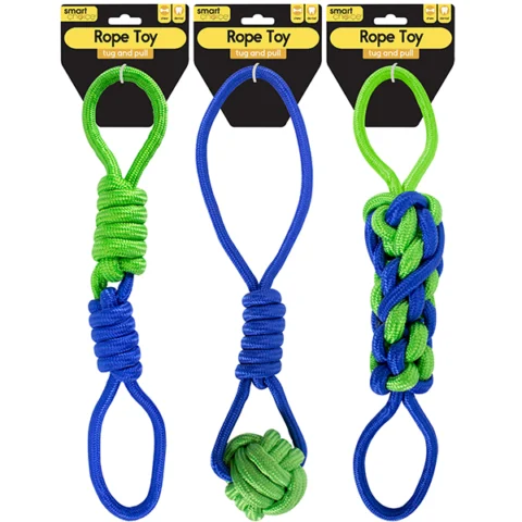 Smart Choice Green & Blue Rope Tug Dog Toy 45cm Assorted