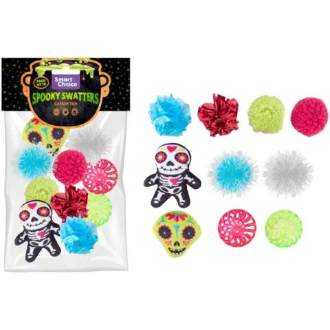 Smart Choice Halloween Assorted Catnip Spooky Swatters Cat Toys 10 Pack