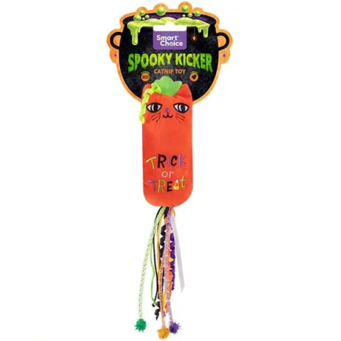Smart Choice Halloween Ribbons Pompoms Catnip Spooky Kicker Cat Toy 32cm