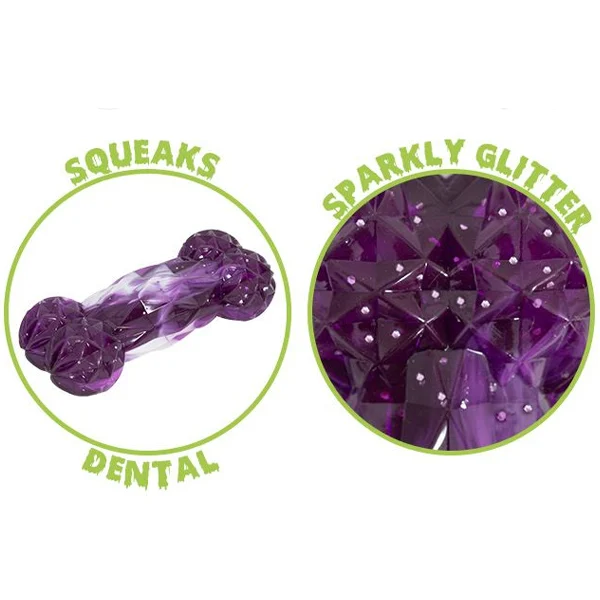Smart Choice Halloween Squeaky Dental Rubber Spooky Bite Me Bone Dog Toy 17cm Assorted Colours