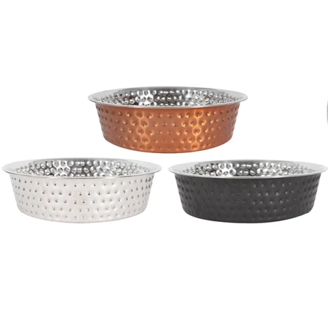 Smart Choice Hammered Stainless Steel Pet Bowl 1200ml Assorted Colours