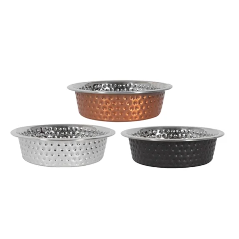 Smart Choice Hammered Stainless Steel Pet Bowl 350ml Assorted Colours