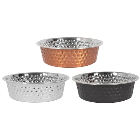 Smart Choice Hammered Stainless Steel Pet Bowl 750ml Assorted Colours