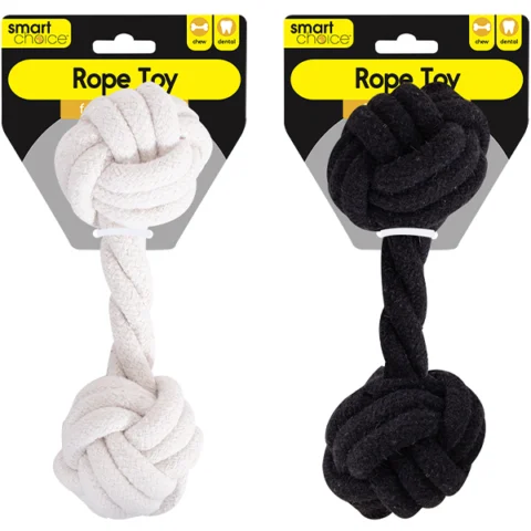 Smart Choice Knotted Dumbbell Rope Dog Toy 19cm Assorted Colours
