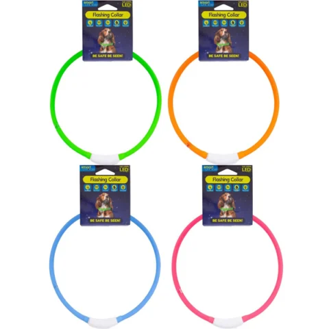Smart Choice LED Flashing Silicone Dog Collar Assorted Colours