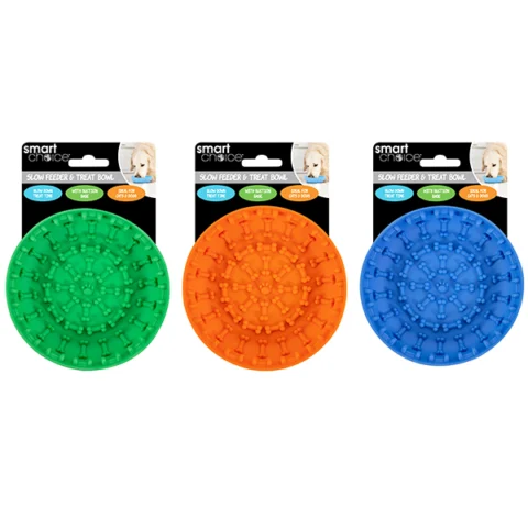 Smart Choice Lick & Slow Feeder Dog Bowl Assorted Colours