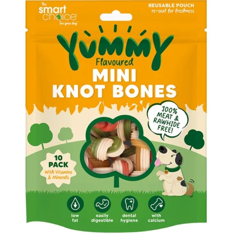 Smart Choice Meat-Free Yummy Mini Knot Bones Dog Treats 12 Pack