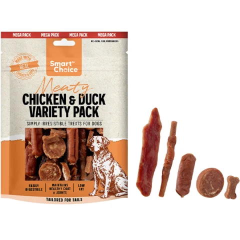 Smart Choice Meaty Chicken & Duck Variety Pack Dog Treats 300g