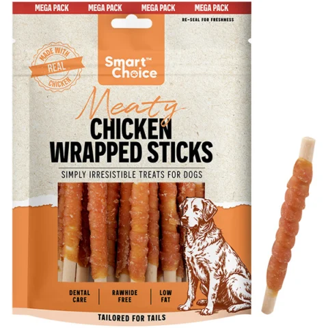 Smart Choice Meaty Chicken-Wrapped Sticks Dog Treats 252g