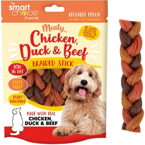 Smart Choice Meaty Trio Braided Dog Treat 4 Pack 120g