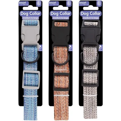 Smart Choice Medium-to-Large Woven Dog Collar 40cm-60cm Assorted Colours