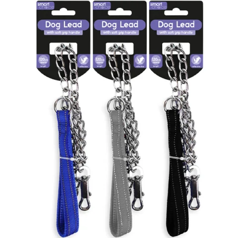 Smart Choice Metal Chain Dog Lead 3 Assorted Colours