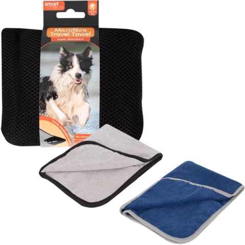 Smart Choice Microfibre Pet Travel Towel 57cm X 42cm Assorted Colours