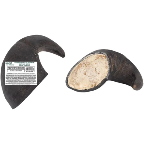 Smart Choice Natural Peanut Butter Filled Buffalo Horn Dog Treat 25cm