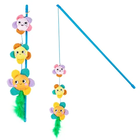 Smart Choice Plush Flower Feather Jingle Cat Teaser 40cm