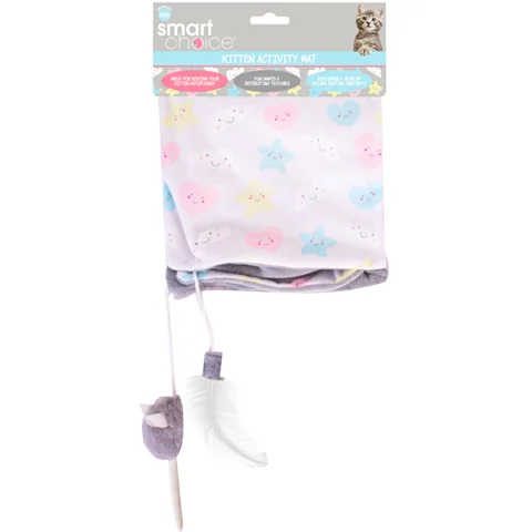 Smart Choice Plush Mouse Crinkle Kitten Play Mat 39cm