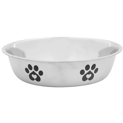 Smart Choice Polished Stainless Steel Paw Print Dog Bowl 1400ml
