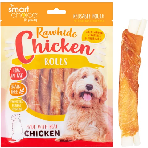 Smart Choice Rawhide & Chicken Leg Dog Treat 3 Pack 120g