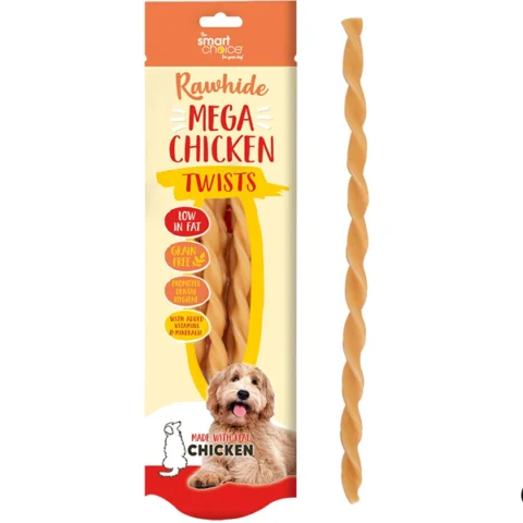 Smart Choice Rawhide Mega Chicken Twist Dog Treats 6 Pack 144g