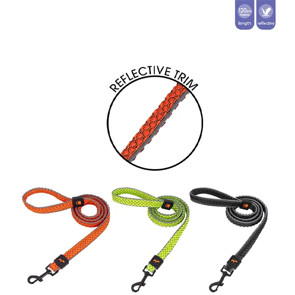 Smart Choice Reflective Textured Dog Lead 120cm Assorted Colours