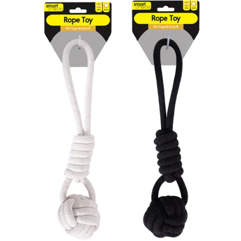 Smart Choice Rope Ball & Handle Dog Toy 28cm Assorted Colours
