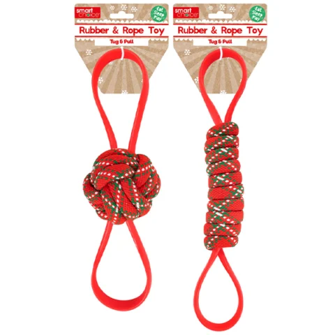 Smart Choice Rope & Rubber Festive Tug Dog Toy Assorted