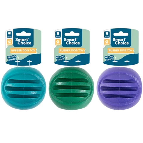 Smart Choice Rubber Ball Treat-Dispensing Dog Toy 7cm Assorted Colours