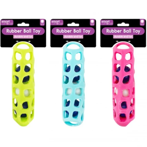 Smart Choice Rubber Baton & Balls Dog Toy 19cm Assorted Colours