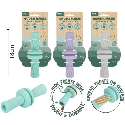Smart Choice Rubber Baton Treat-Dispensing Roller Dog Toy 18cm Assorted Colours