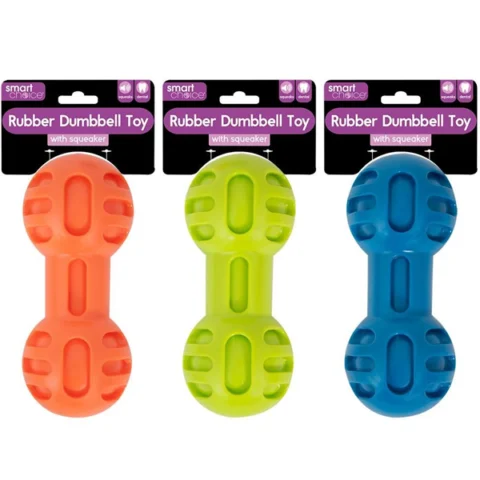 Smart Choice Rubber Dumbbell Dog Toy 16.5cm Assorted Colours