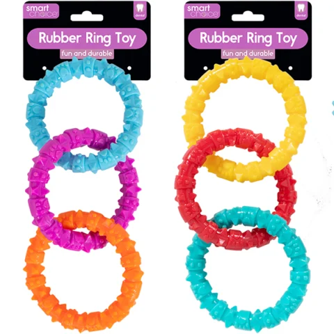 Smart Choice Rubber Ring Dog Toy Assorted Colours 20cm X 9cm
