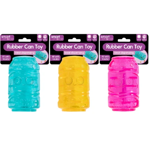 Smart Choice Rubber Treat Dispensing Pop Can Dog Toy Assorted Colours
