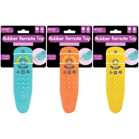 Smart Choice Rubber Treat Dispensing TV Remote Dog Toy Assorted Colours