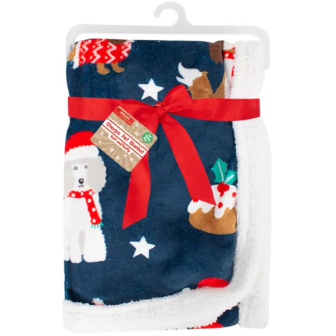 Smart Choice Sherpa Christmas Pet Blanket 90cm X 70cm