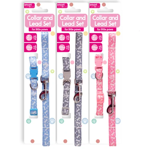 Smart Choice Small Puppy Collar & Lead Set Assorted Colours