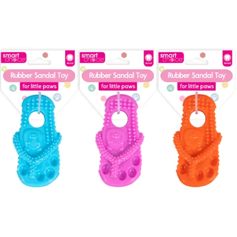 Smart Choice Small Rubber Flip Flop Puppy Toy Assorted Colours