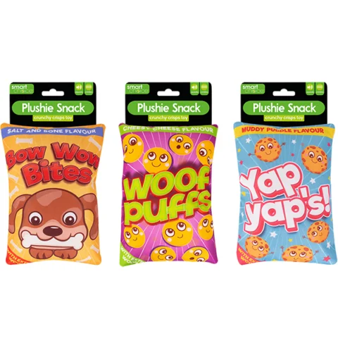 Smart Choice Squeaky Crinkle Crisp Packet Dog Toy Assorted