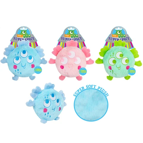 Smart Choice Squeaky Fluffy Plush Alien Dog Toy 20cm Assorted Colours