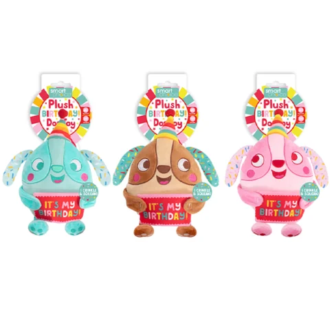 Smart Choice Squeaky Plush Birthday Pal Dog Toy 26cm Assorted