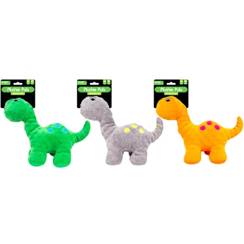 Smart Choice Squeaky Plush Dinosaur Dog Toy Assorted Colours