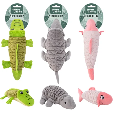Smart Choice Squeaky Plush Scaly Animal Dog Toy 32cm Assorted