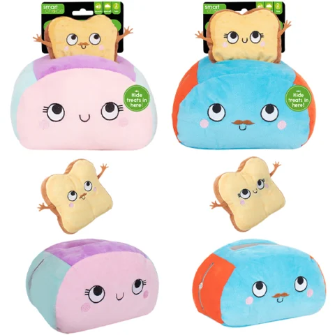 Smart Choice Squeaky Plush Treat Dispensing Dog Toy Assorted