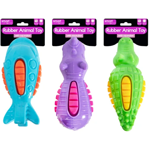 Smart Choice Squeaky Rubber Animal Dog Toy Assorted