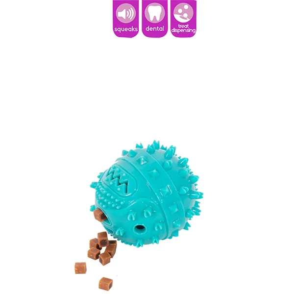 Smart Choice Squeaky Rubber Treat Dispensing Ball Dog Toy 10cm Assorted Colours