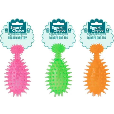 Smart Choice Squeaky Spiky Rubber Chicken Leg Small Dog Puppy Toy 12cm Assorted Colours