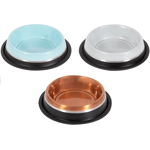 Smart Choice Stripe Stainless Steel Pet Bowl 400ml Assorted