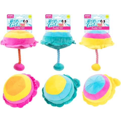 Smart Choice Summer Beach Parasol Squeaky Plush Dog Toy Assorted Colours