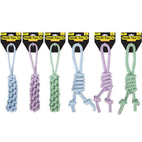 Smart Choice Tug & Pull Metallic Rope Dog Toy 35cm Assorted