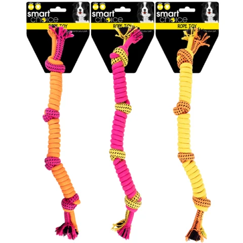 Smart Choice Wrapped Rope Tug Dog Toy 54cm Assorted Colours